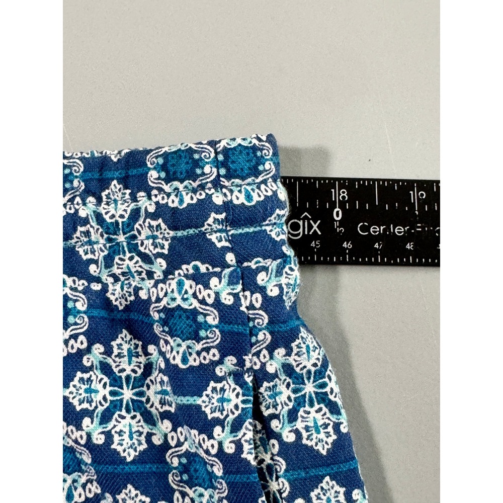 J. Jill Shorts Womens Medium Blue Excellent Elastic Waist Rayon Medallion Print - Picture 10 of 13